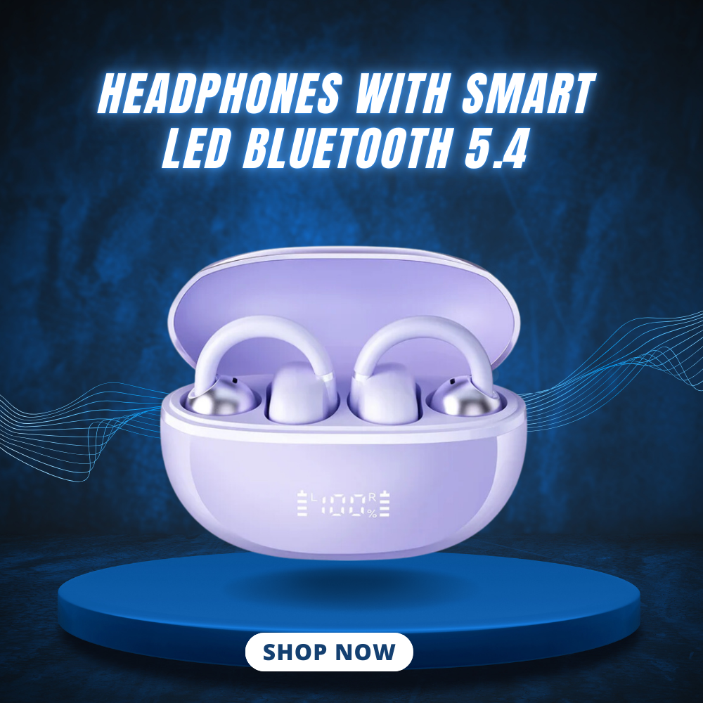 Headphones with Smart LED Bluetooth 5.4